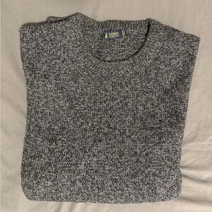Italian Wool Charcoal Grey Crewneck Sweater for Men